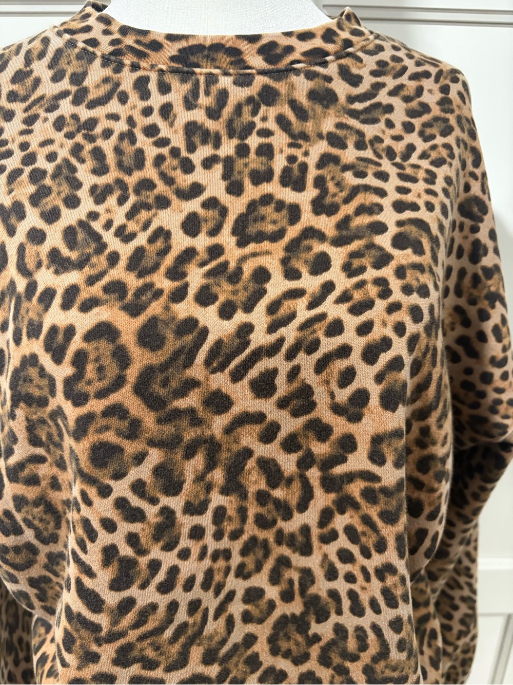 GAP Leopard Print Fleece-Lined Pullover - Brown/Black - Picture 2 of 4